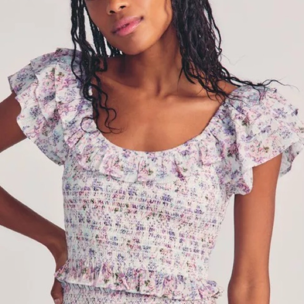 LoveShackFancy Saba Crop Top